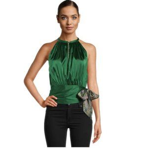 Green Robert Graham Ava Solid Blouse, size XS